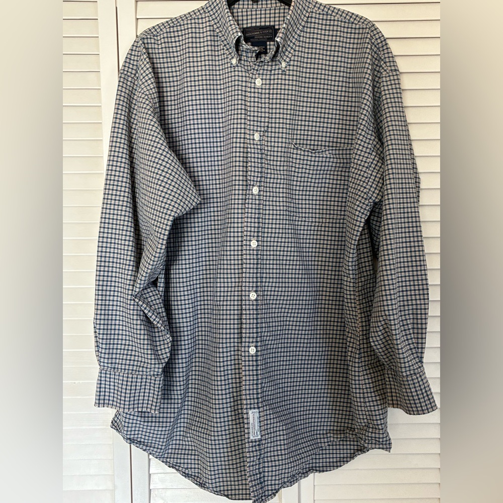 Vintage Abercrombie & Fitch men’s gray and brown Plaid Shirt (L, 15 1/2 neck)
